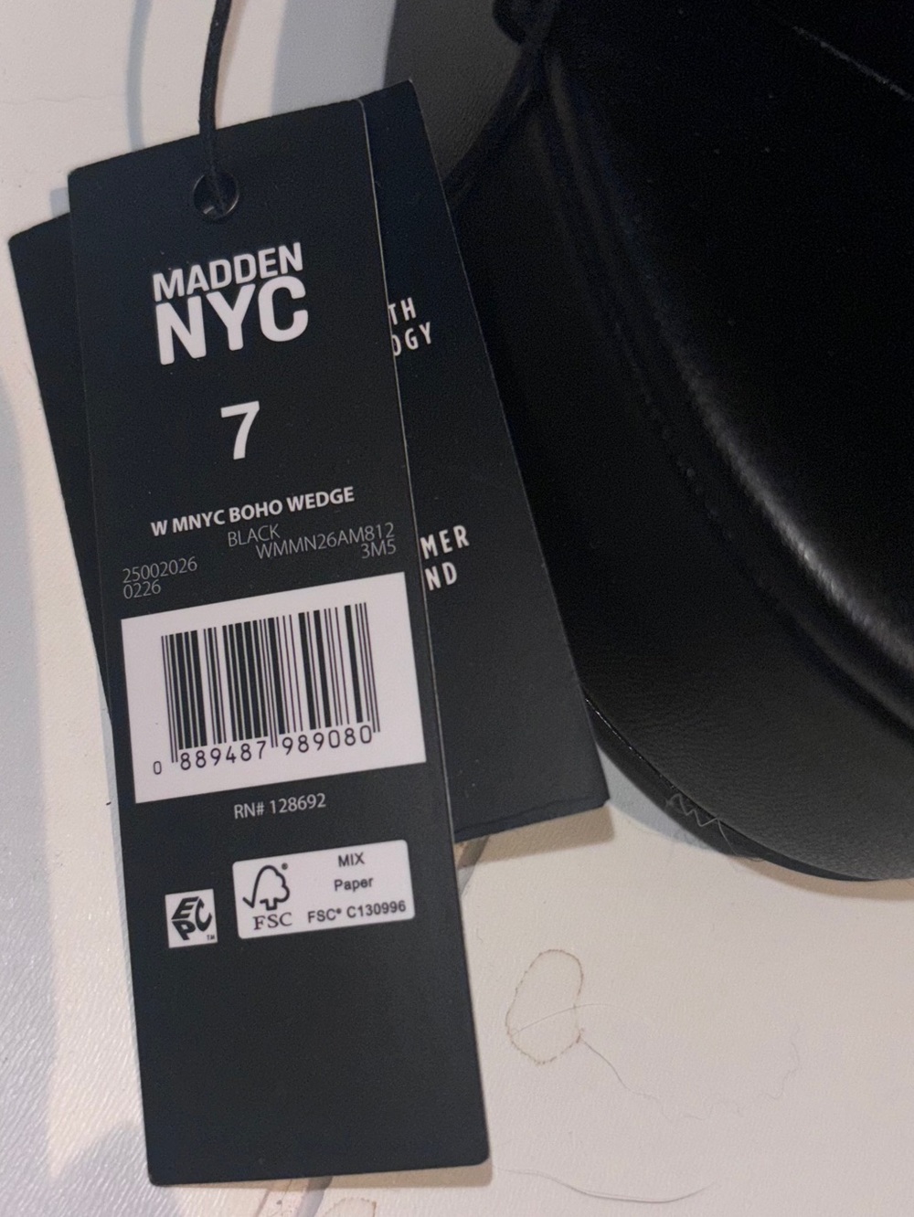 Madden NYC Black Platform Boho Wedge Slide on Sandals - Women's 7 - Picture 8 of 15